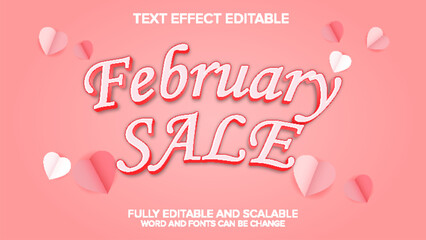 february sale text effect vector editable