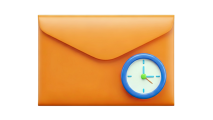 Orange Envelope with Clock Icon