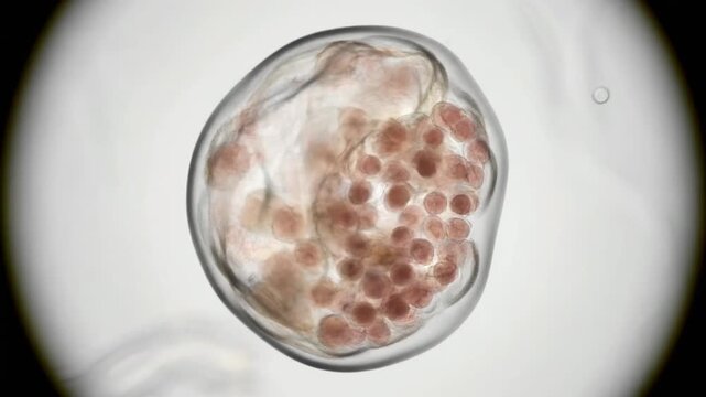 Early Stage Embryo Blastocyst Microscopic View Cell Division