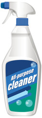 Spray Bottle of All-Purpose Cleaner Vector Illustration