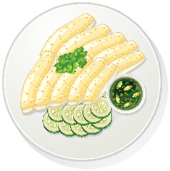 Sliced Hainanese Chicken with Cucumber and Dipping Sauce