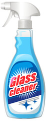 Spray Bottle of Blue Glass Cleaner Vector Illustration
