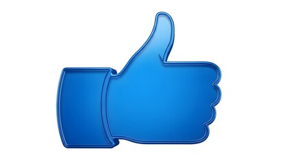 Blue thumb up icon symbolizing approval, agreement, and positive feedback, perfect for social media and online reviews