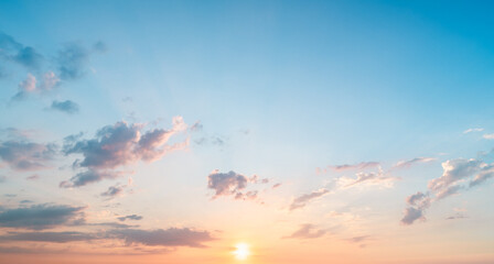 4k Aerial of Cloud with sunset sky background in Thailand,Cloudscape time lapse background Dark red purple sunset sky Nature background, sunset in the clouds.
