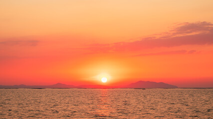 4k Aerial of Cloud with sunset sky background in Thailand,Cloudscape time lapse background Dark red purple sunset sky Nature background, sunset in the clouds.