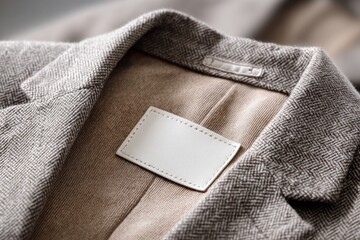 Elegant herringbone blazer close-up.