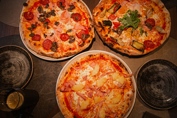 Tasty Pepperoni Pizza on Grey Table for Dinner Time