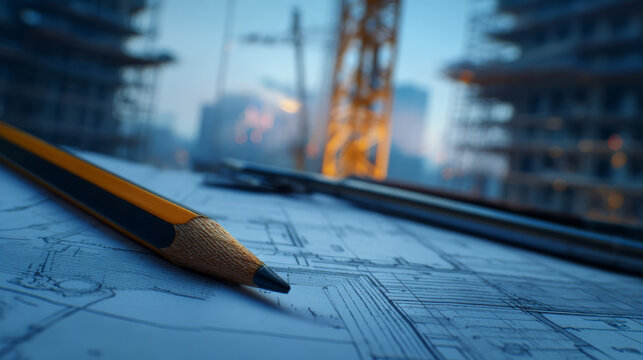Architecture blueprint pencil engineering drawing construction plan building design urban development structural engineering construction site