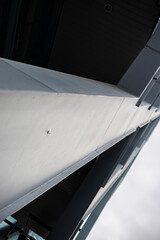 Abstract Structure of Steel Stairs and Glass Building