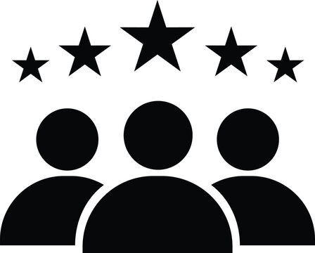 Customer Experience Icon Vector | 5-Star Satisfaction Rating Review Feedback Symbol