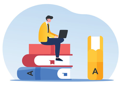 A - Z glossary book concept, Modern vocabulary and dictionary idea, studying online English language