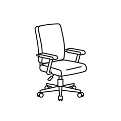 Fototapeta premium Office Chair Line Art Icon Illustration