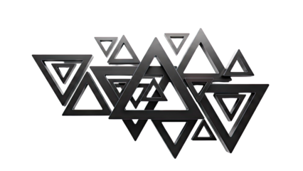 Black Triangular Shapes Over White Background