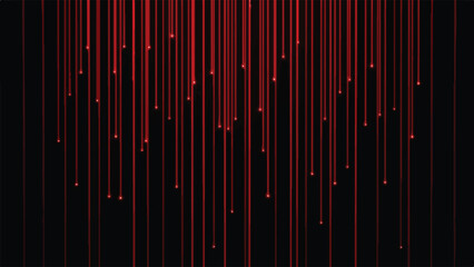 Red rain in futuristic digital rain effect with neon lighting on dark background for technology wallpaper
