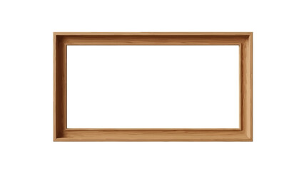 Simple Wooden Picture Frame on White Background