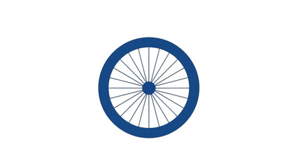 Obraz premium Blue bicycle wheel icon on white background