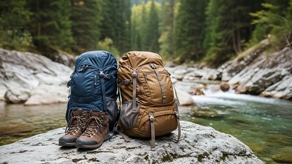Travel and Adventure Equipment in Nature