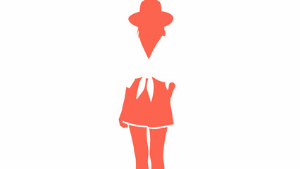 Fototapeta premium Invisible Man Silhouette Wearing Hat and Suit