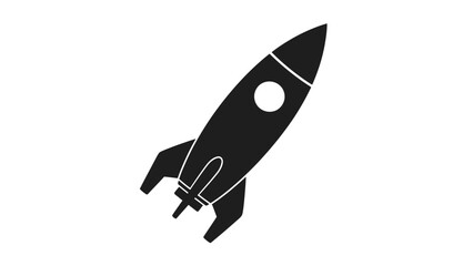 Black Rocket Ship Icon