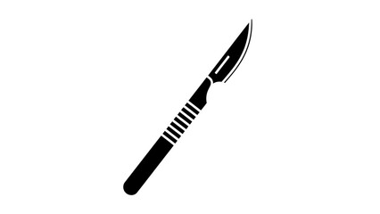 Scalpel icon, surgical tool, medical instrument silhouette