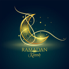 Ramadan kareem golden moon design