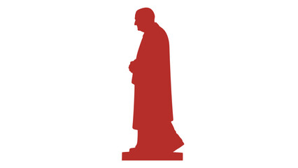 Red Silhouette Statue of a Man in Formal Attire