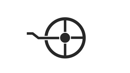 Steering wheel icon on white background
