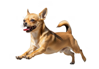 Chihuahua dog running isolated on transparent background