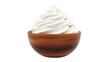 Soft Serve Ice Cream in a Wooden Bowl