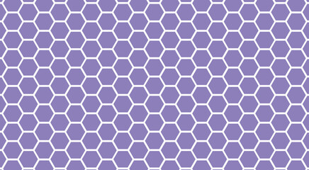 White seamless hexagon pattern, minimal geometric grid, Hexagon Vector Background Pattern in greyscale, panoramic format.