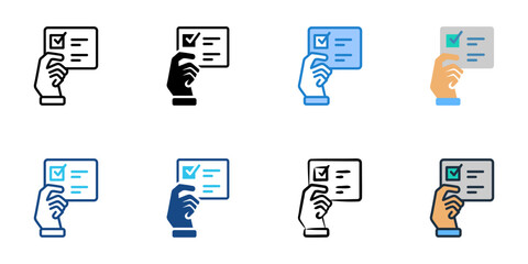 Fototapeta premium Ballot Initiative icons set multiple style collection. Editable stroke 