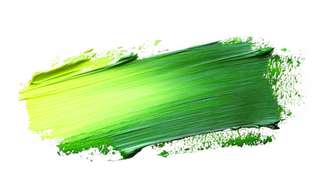 Light green and dark green brush stroke is visible on transparent background - Powered by Adobe
