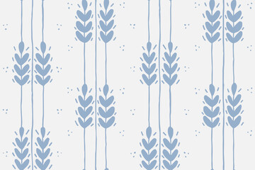 Minimal vertical stripe pattern featuring stylized wheat plants