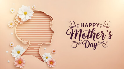Happy mother's day greeting card with floral design