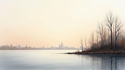 Calm morning by the river