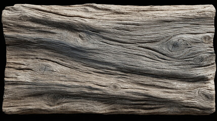 A detailed close-up shot of a weathered wood plank, showing intricate texture, grains, and knots.