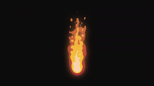 Video animated fire, cartoon, business, green background, 4k