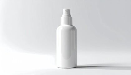 White spray bottle on plain white background.