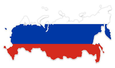 Fototapeta premium abstract flag colors background of Russia, simplified symbol shape of the map of Russia