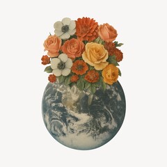 Fototapeta premium Earth blooms with vibrant flowers.