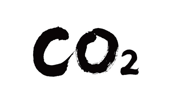 符号CO2矢量书法手写毛笔字
