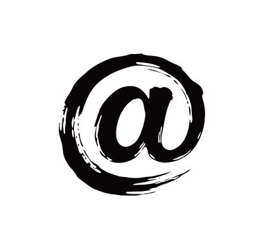 符号艾特@矢量书法手写毛笔字
