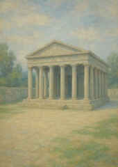 Fototapeta premium Ancient temple serene landscape