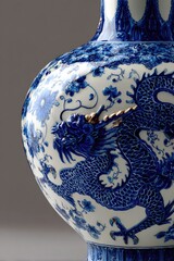 Handcrafted Khurja Clay Vase Showcasing Artisanal Authenticity and Copy Space
