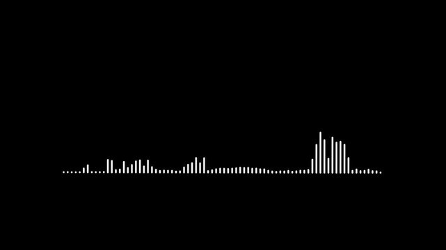 Audio Visualizer, abstract futuristic equalizer audio visualizer, audio bar, spectrum form white video footage of audio visualizer on black background. 