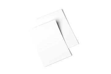 Empty paper note template of A4 format with soft shadow isolated on white background. 3d rendering