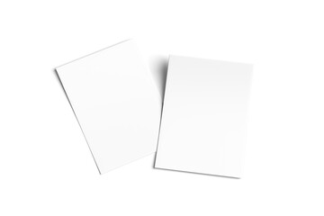Empty paper note template of A4 format with soft shadow isolated on white background. 3d rendering