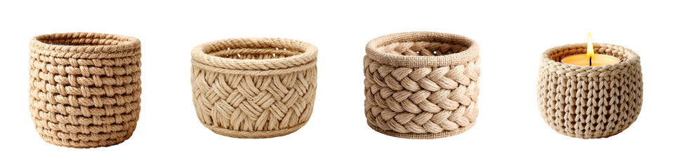 Woven Basket Collection: Rustic Home Decor & Natural Textures for Candles