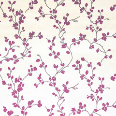 Elegant Magenta Floral Branches on Cream Background