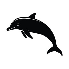Obraz premium Porpoise marine mammal vector silhouette on white background